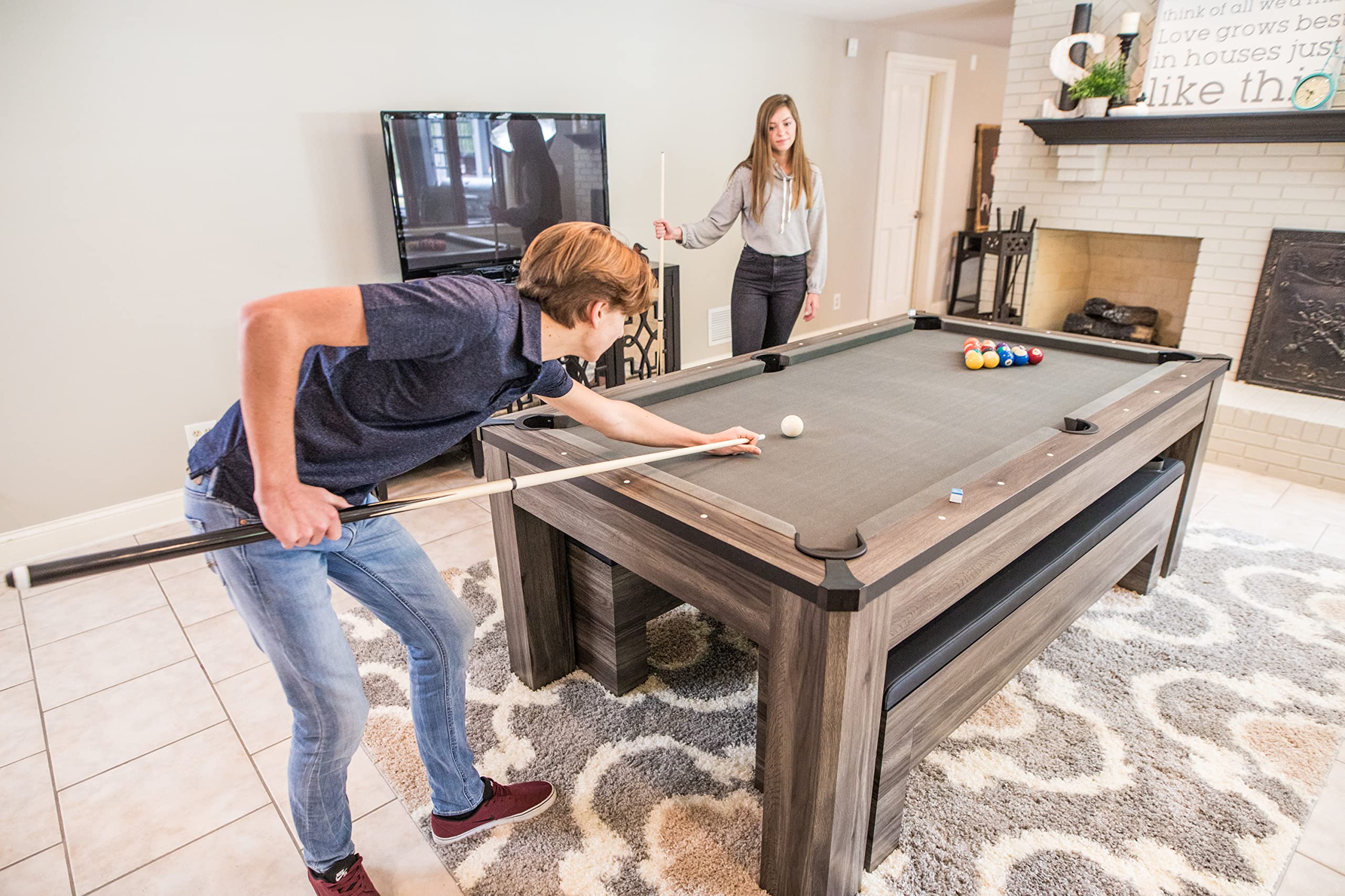 3-in-1 Combo Table - Billiards, Table Tennis & Dining