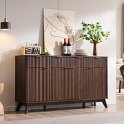 60" Fluted Buffet Sideboard Cabinet with 3 Drawers and 4 Doors