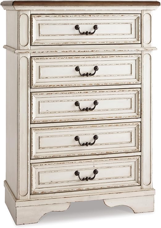 5-Drawer Chest Chipped White