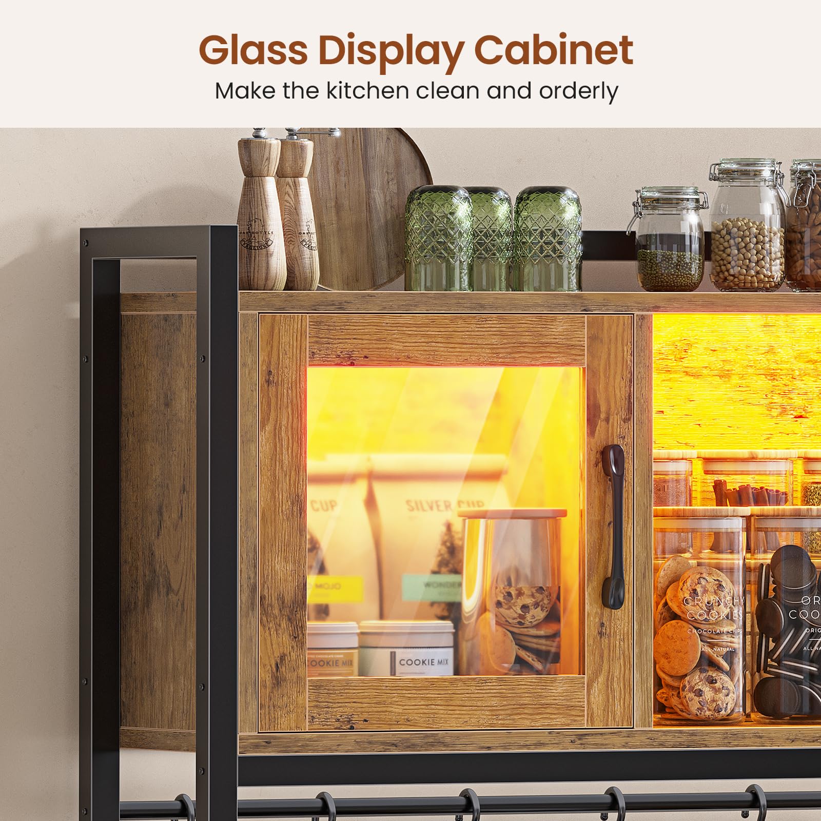 Baker's Rack with Power Outlet and LED Light