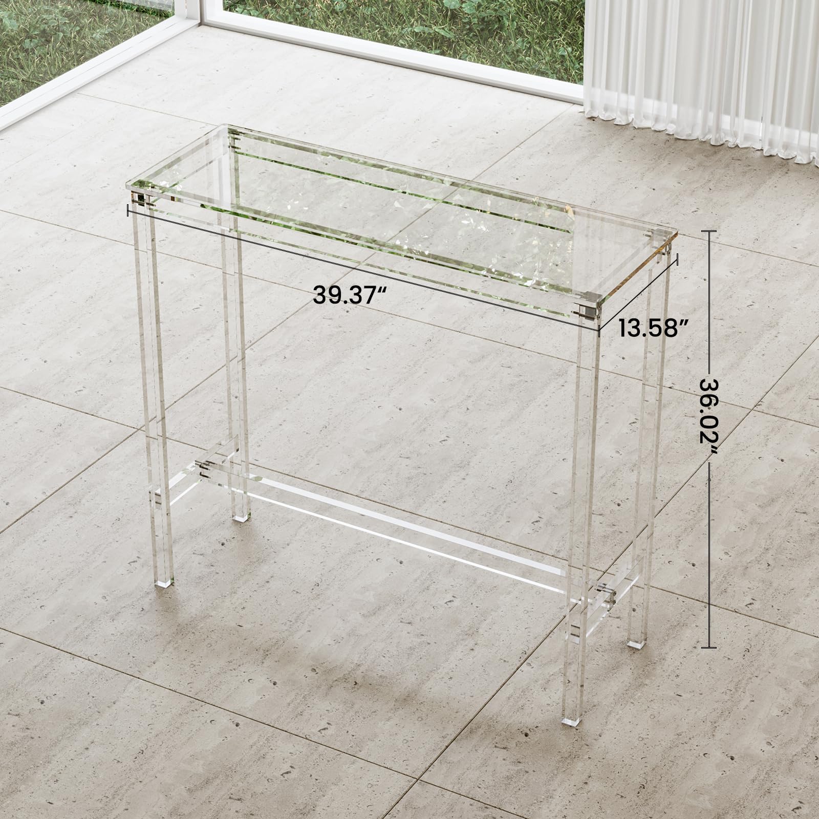 Clear Acrylic Counter Height Bar Table
