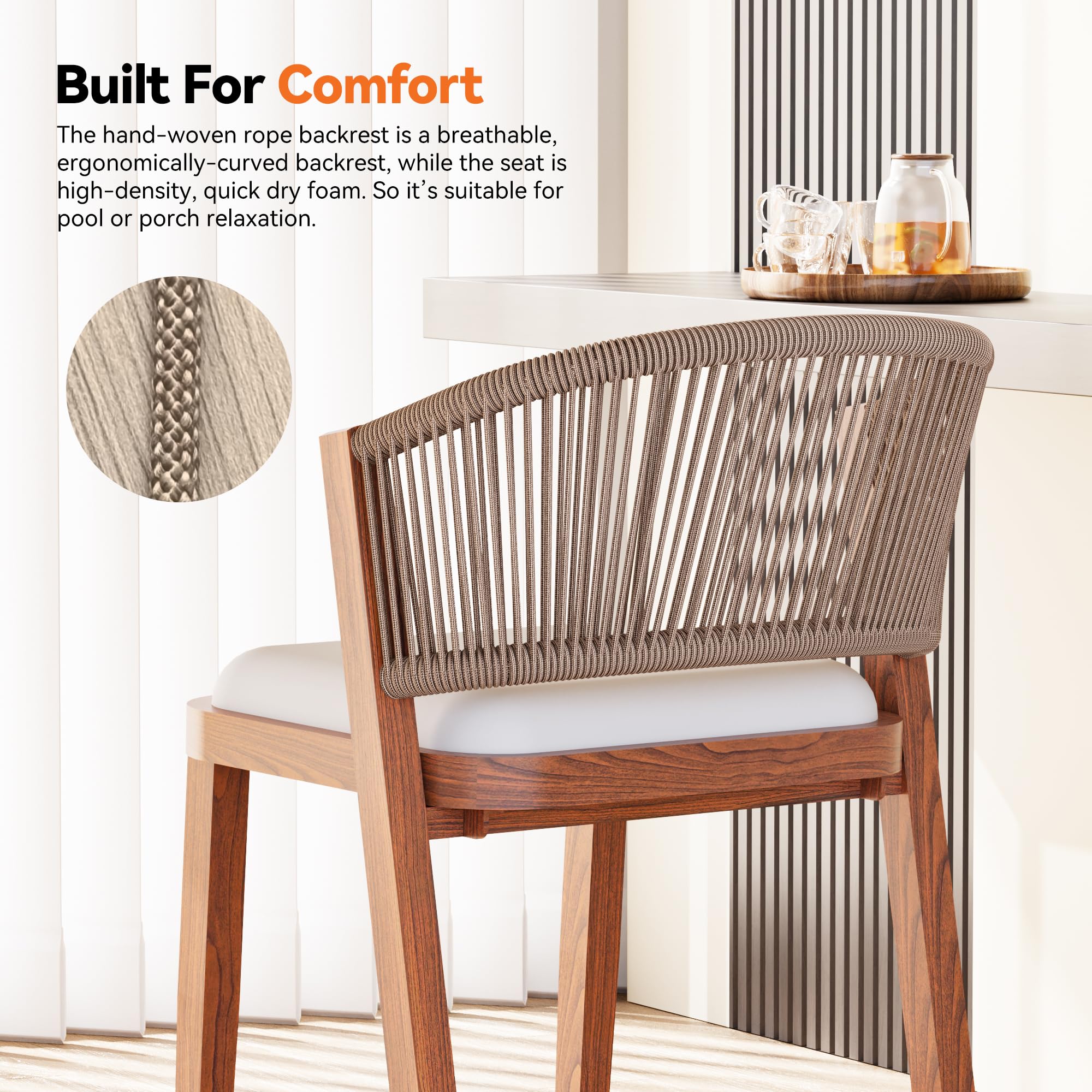 Chatham Outdoor Counter Height Bar Stool Set of 2