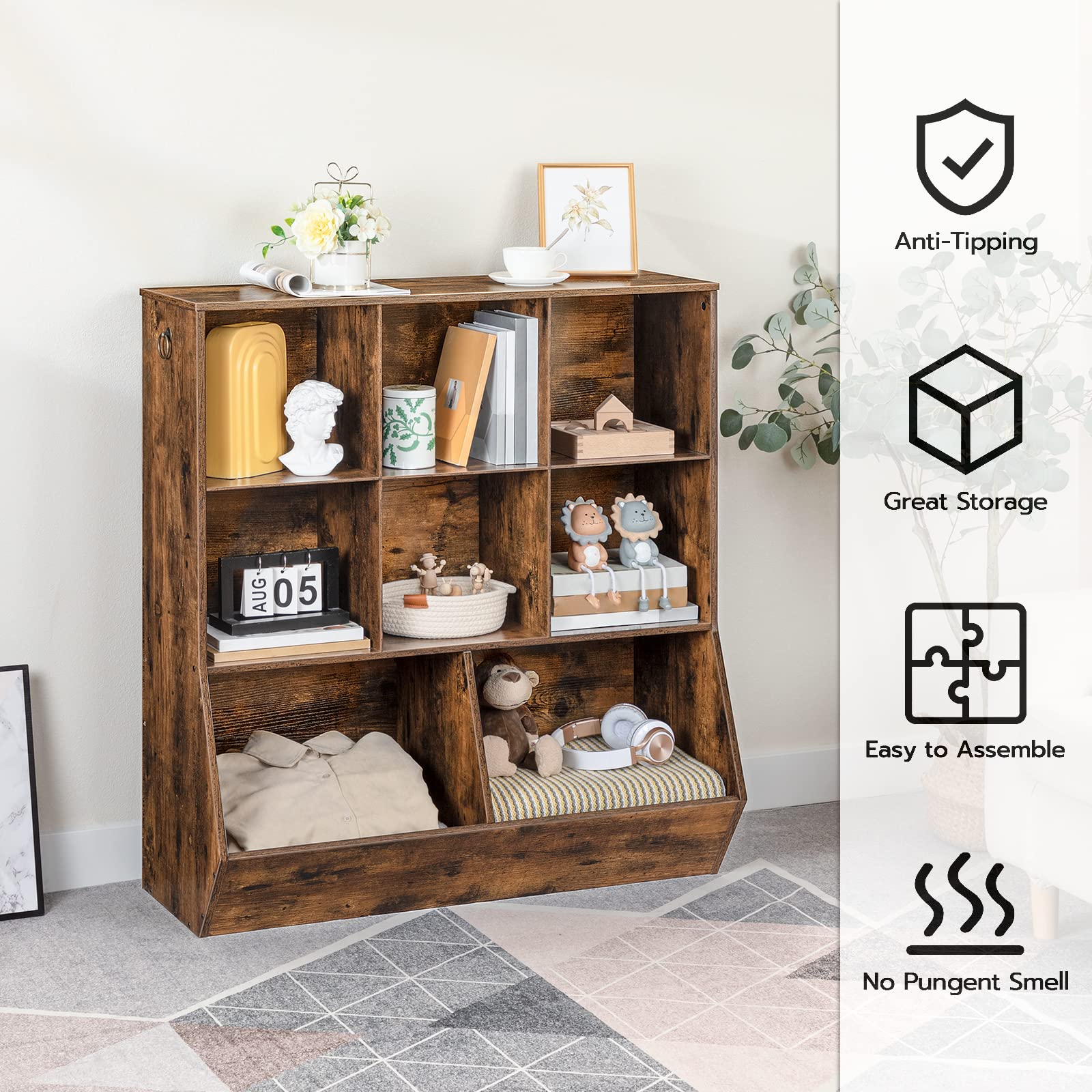 8-Cubicle Kids Toy Storage Organizer