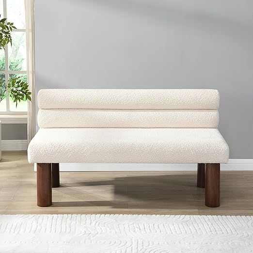 Wally Boucle Upholstered Dining Bench