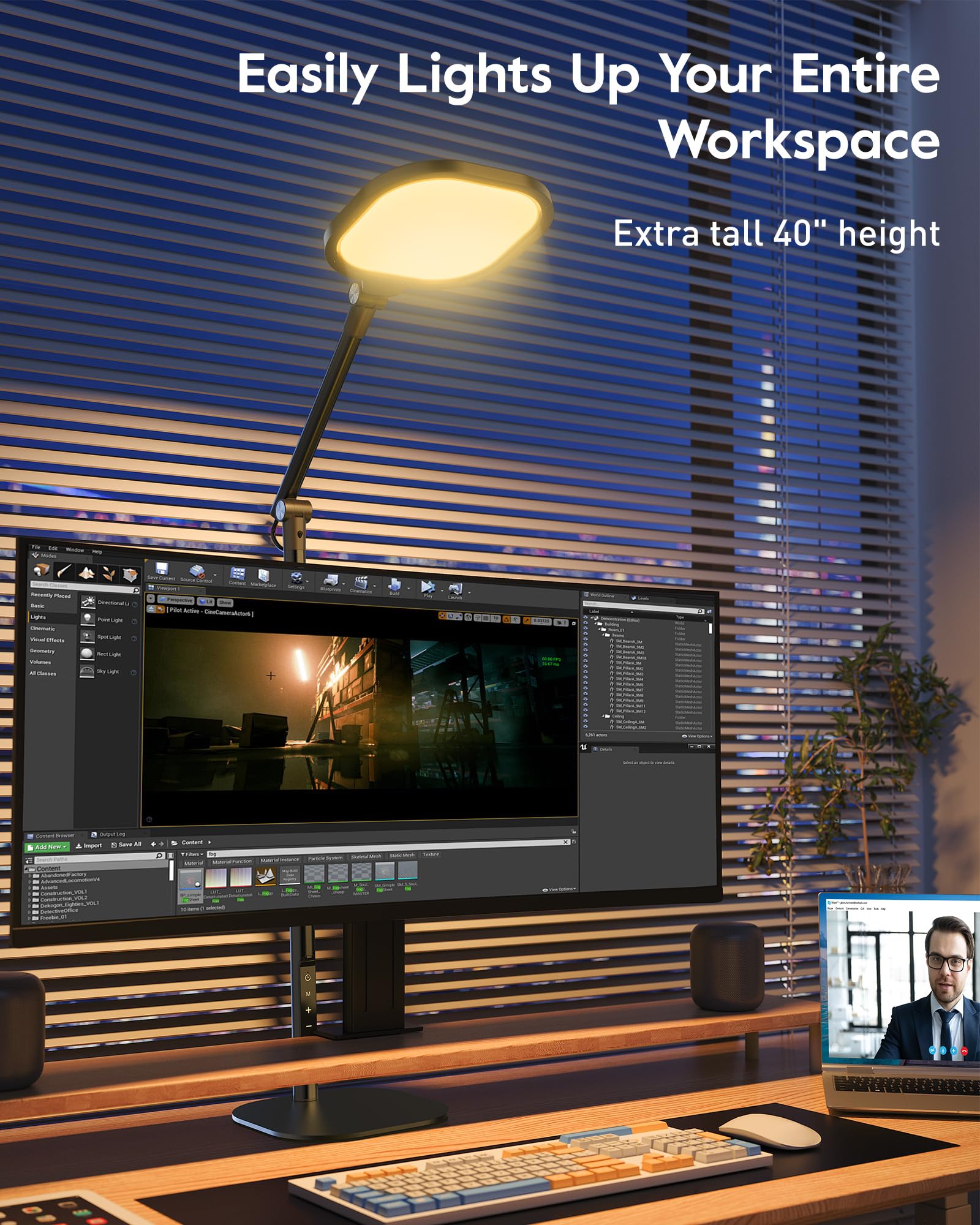 LED Desk Lamp with Adjustable Height