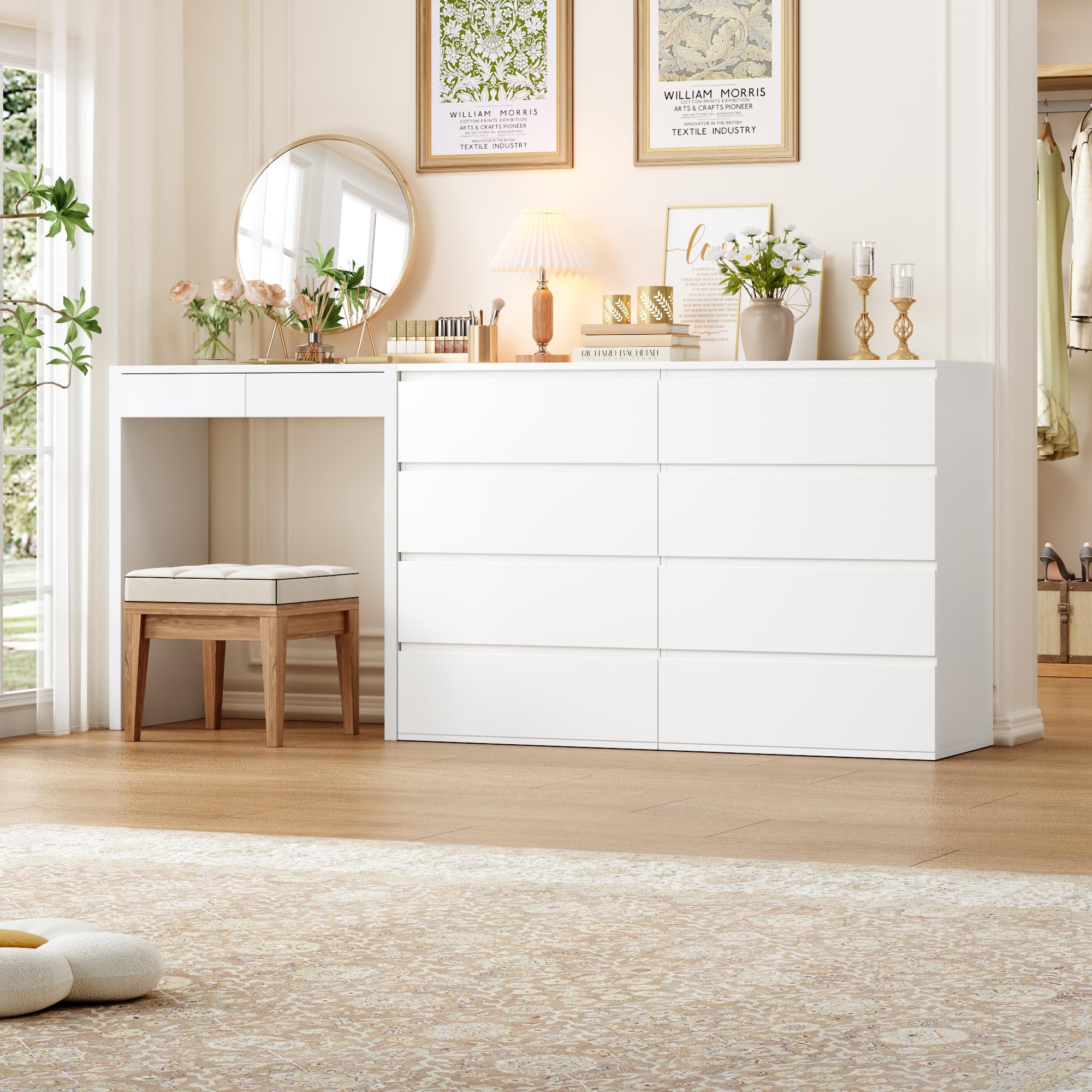 4 Drawer Dresser White Modern Storage Chest