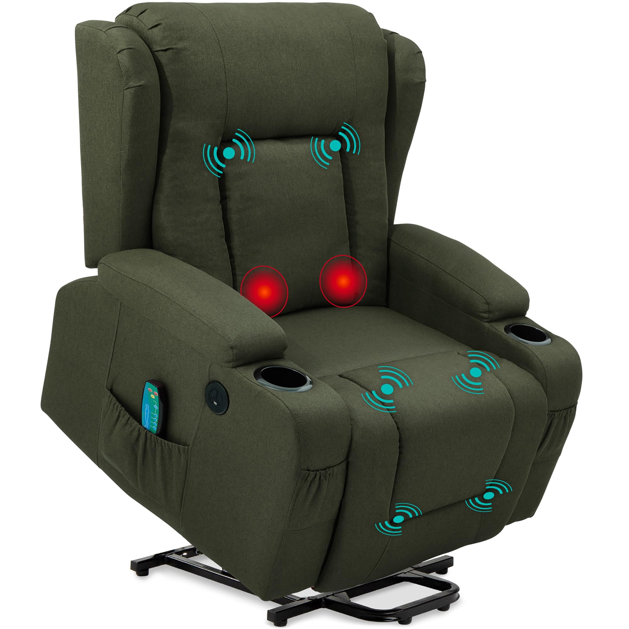 Power Lift Recliner Chair with Massage and Heat