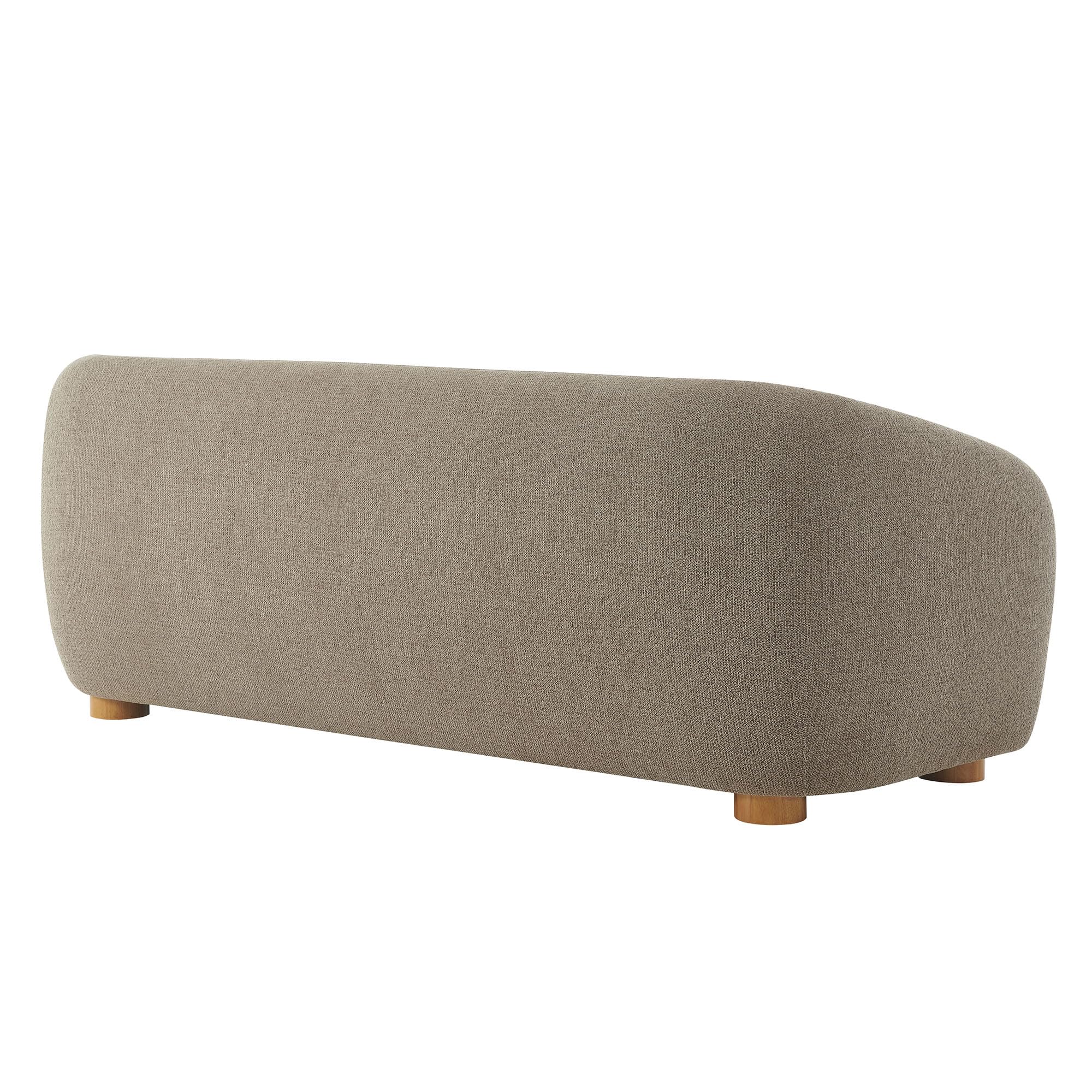 85 Inch Curved Back Sofa with Ball Throw Pillows