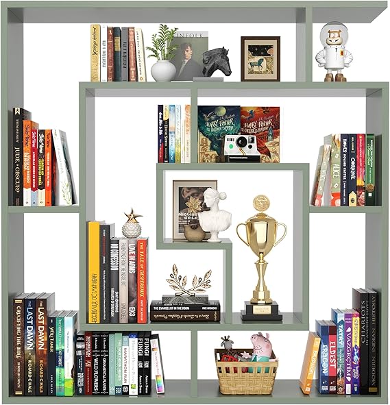 6 Tier Geometric Bookshelf Wall Mounted Display