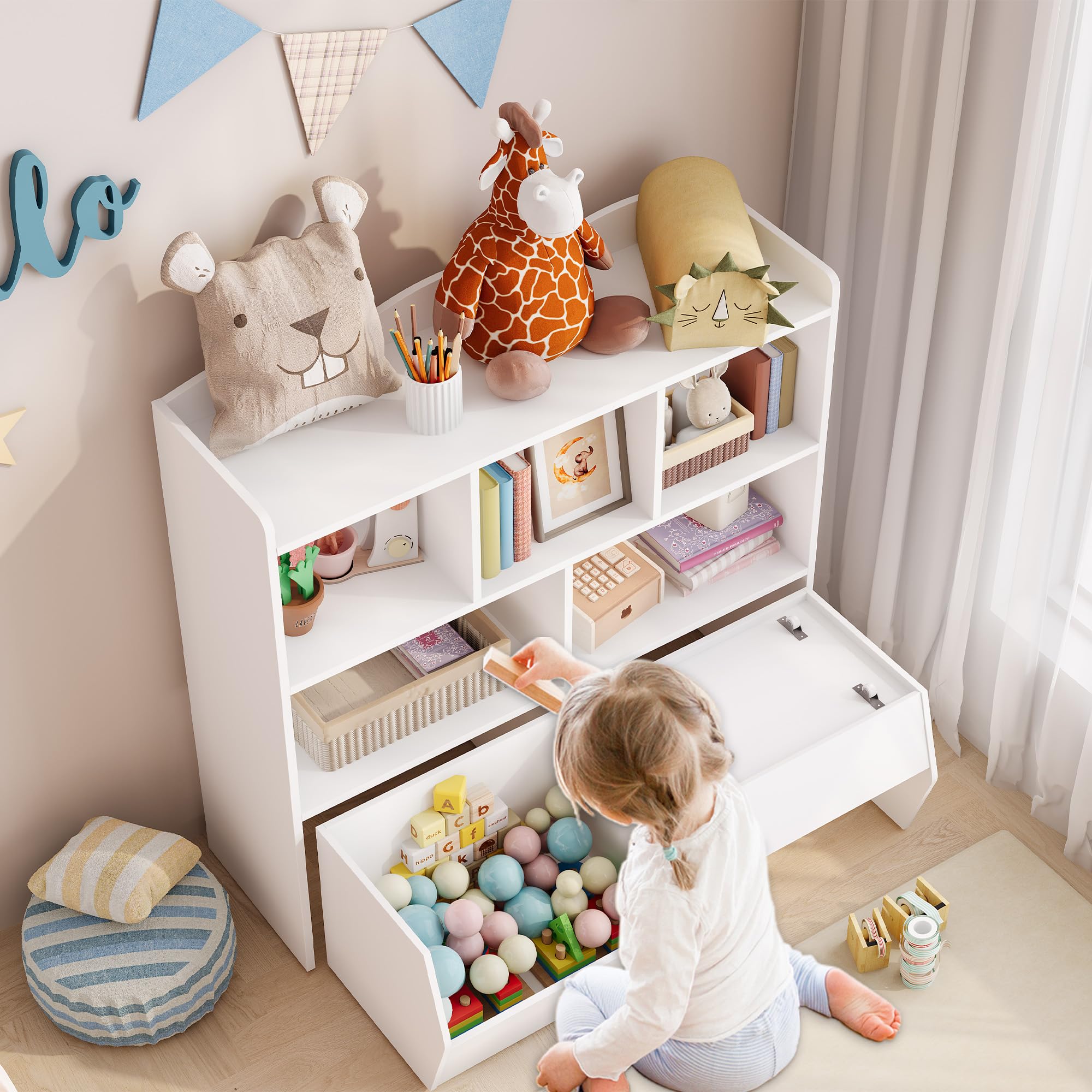 Toy Storage Organizer with Movable Drawers