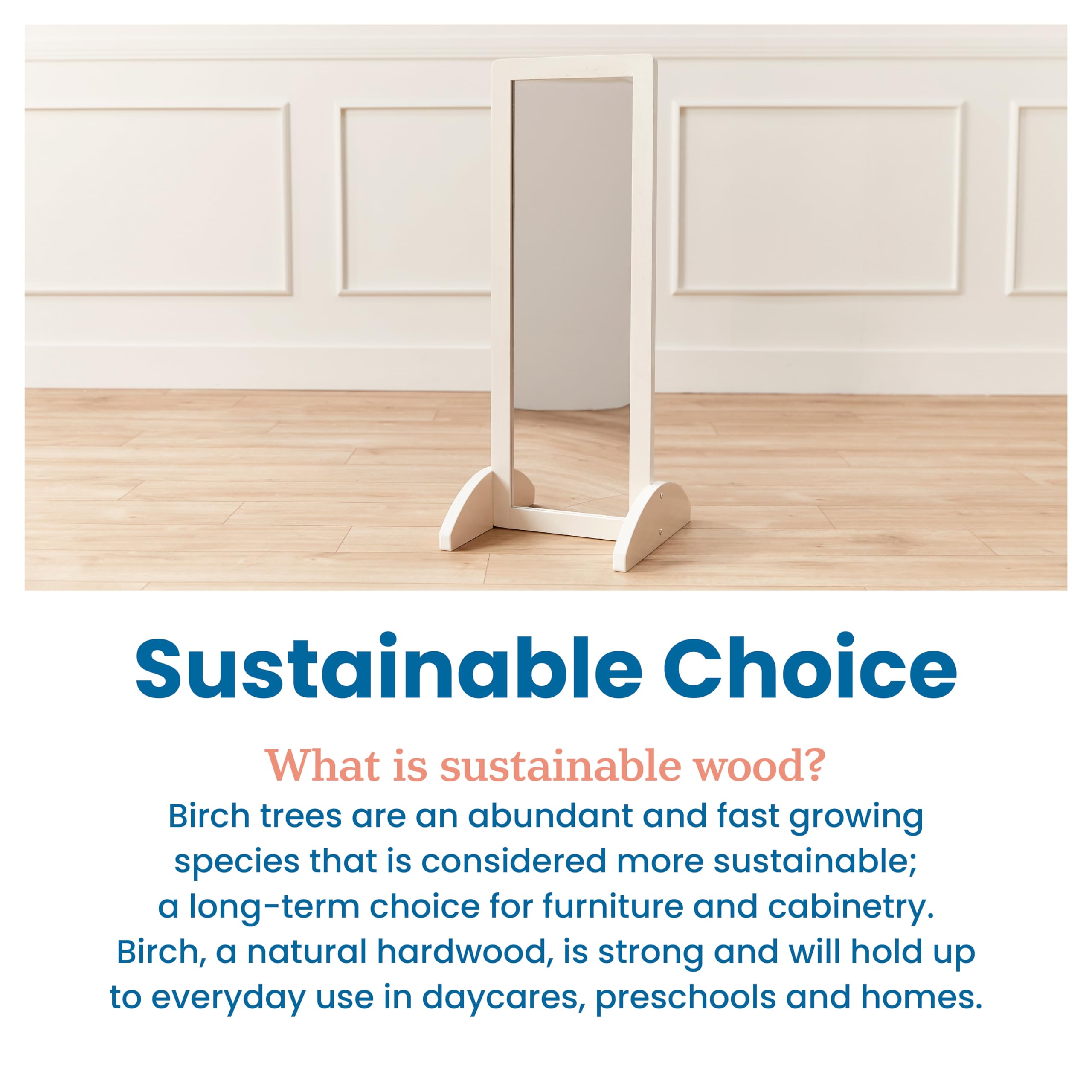 Bi-Directional Floor Mirror for Kids