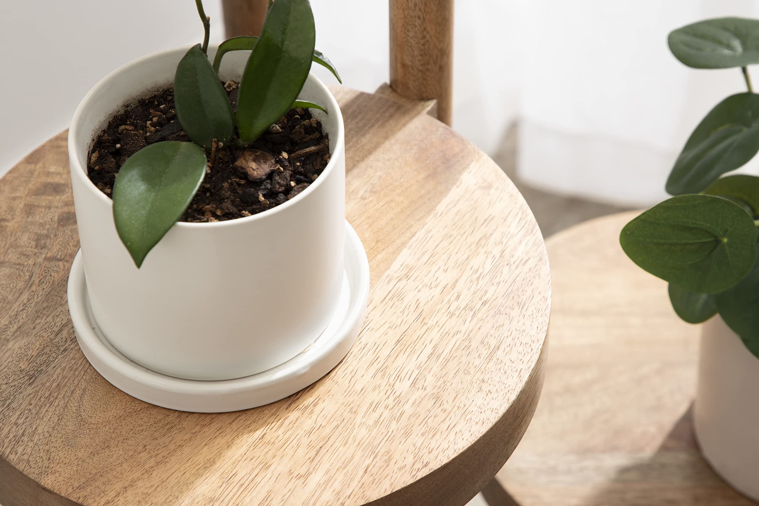 3-Tier Freestanding Plant Stand Natural Wood Farmhouse