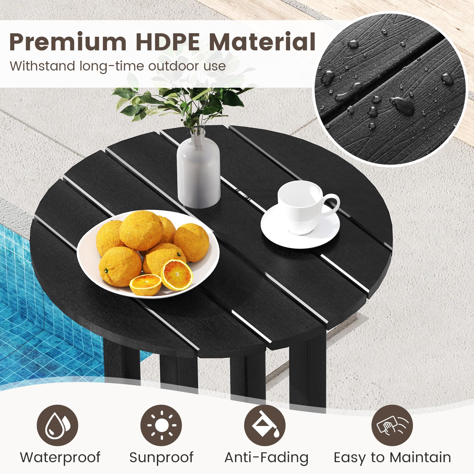 Round Bar Table HDPE Outdoor