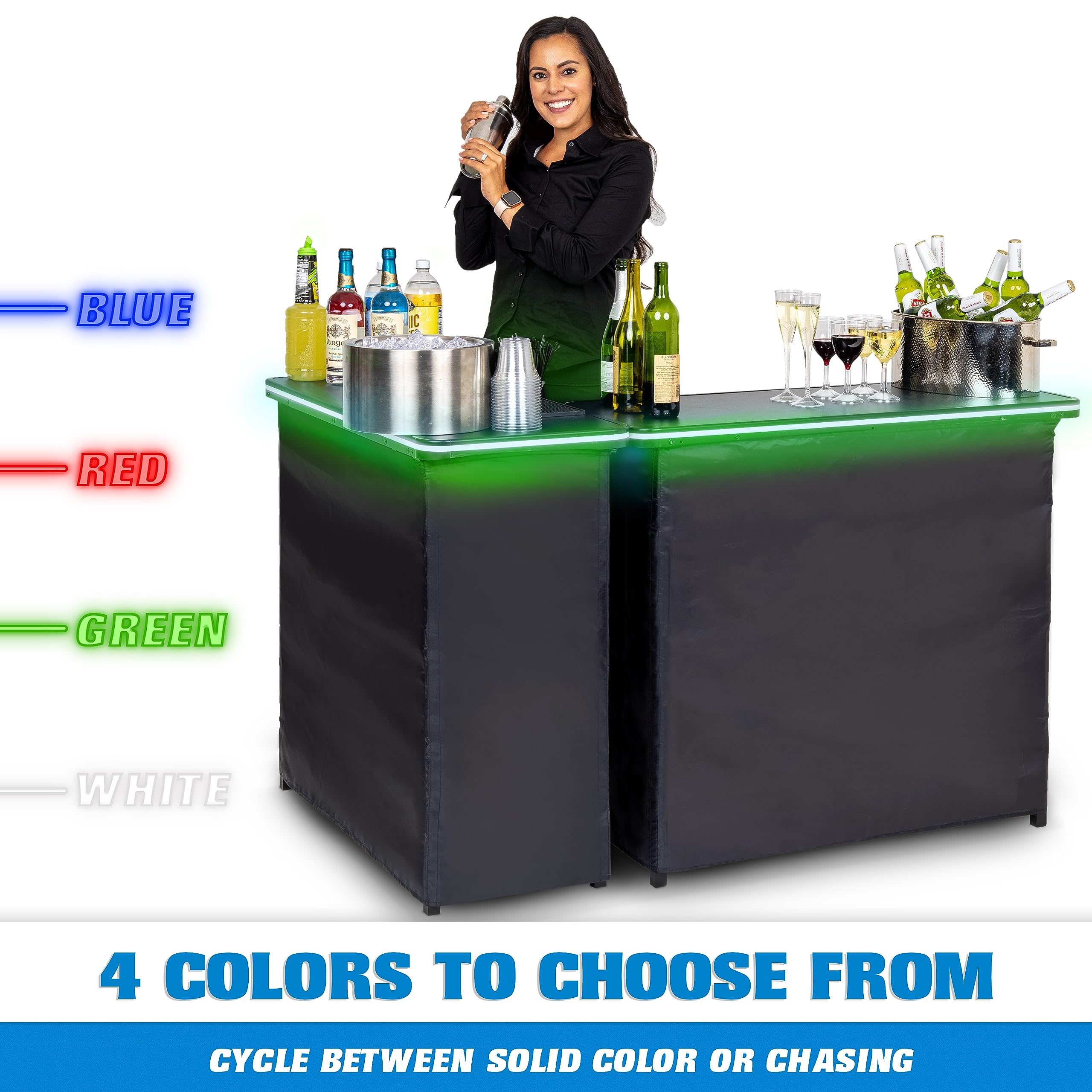 Double LED Bar Table Set with Multi-Color Lights