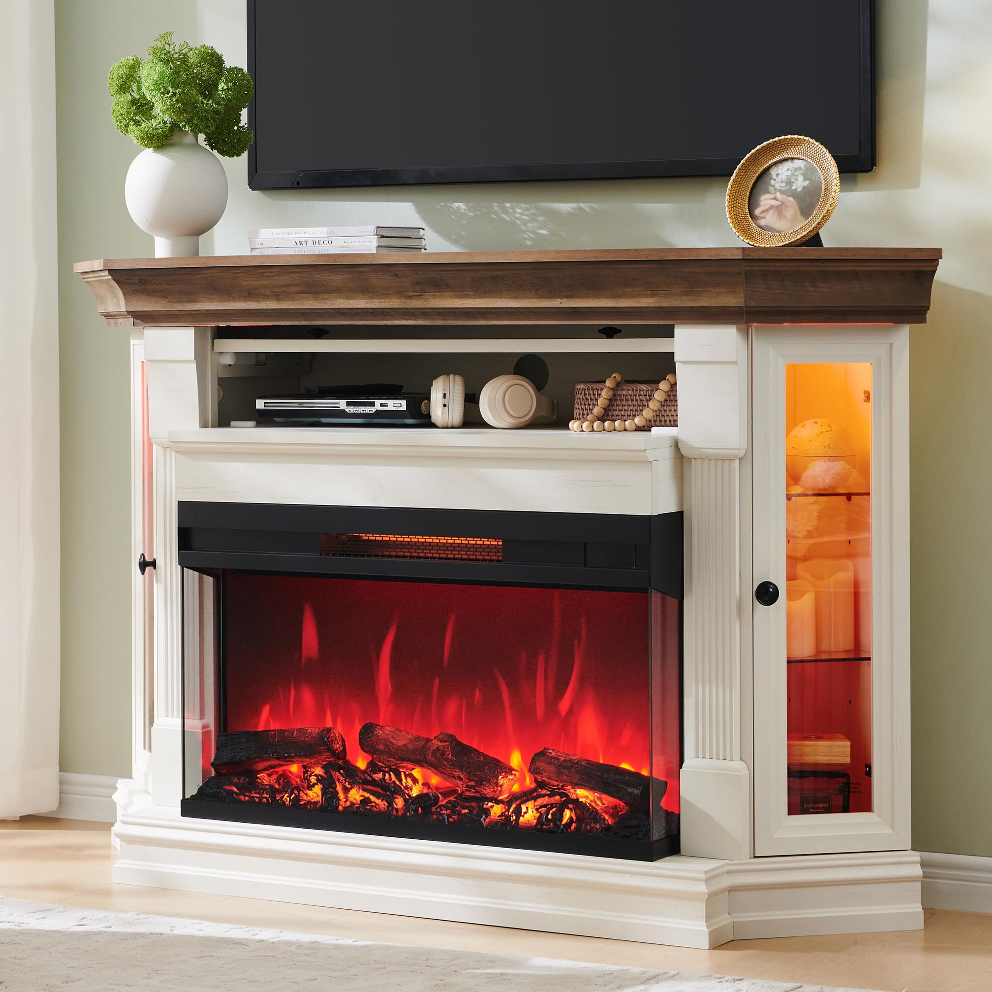 Corner Fireplace TV Stand 56" Entertainment Center