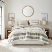 King Size Striped Comforter Set 7 Piece
