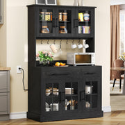 Kitchen Pantry Storage Cabinet with Power Outlet