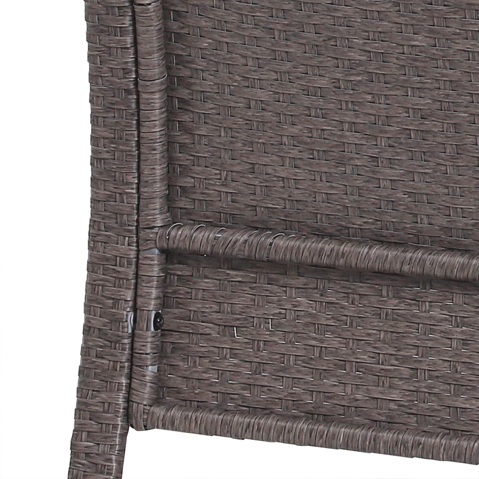 5-Piece Rattan Wicker Patio Conversation Set with Cushioned Chairs and Glass Coffee Table