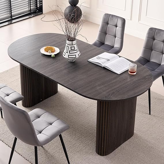 70.8" Oval Dining Table for 4-6 People