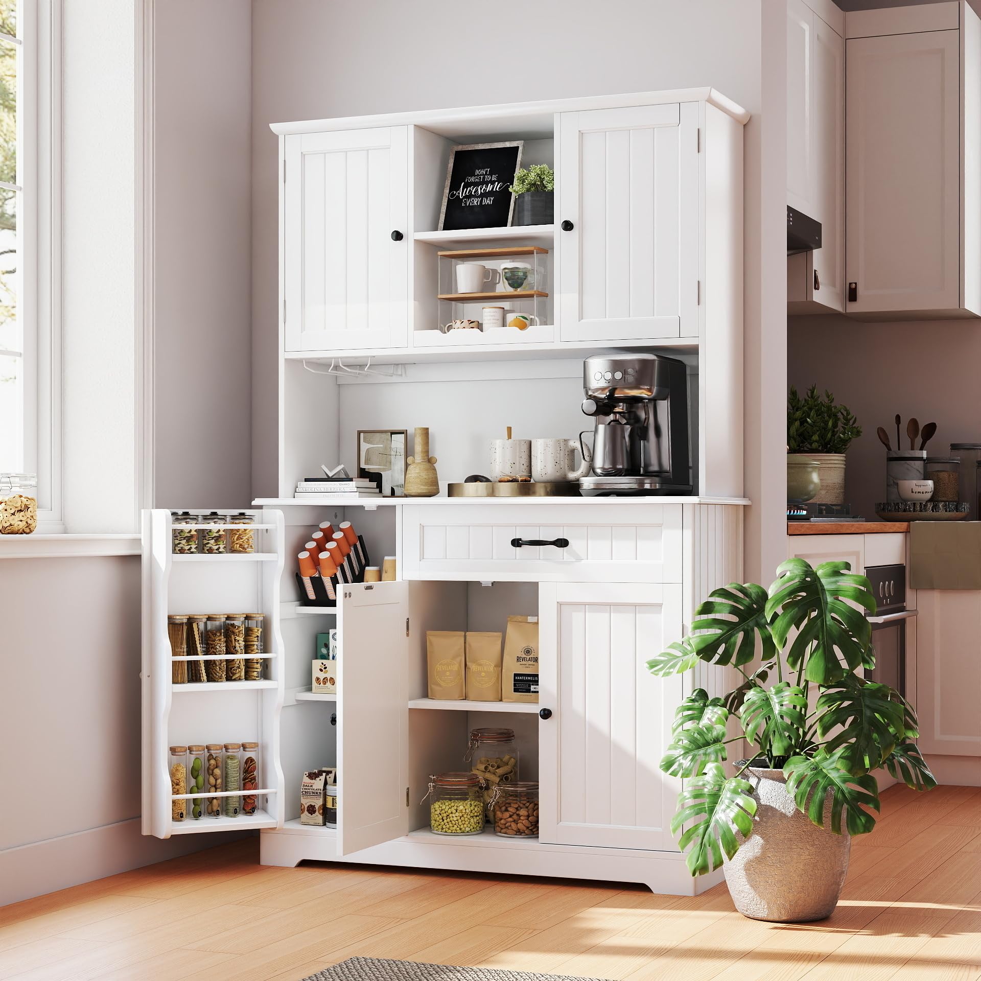 Kitchen Storage Cabinet with Door and Shelves