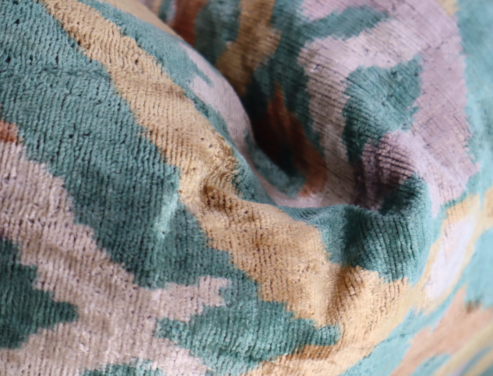 Handmade Velvet Ikat Throw Pillow 16x24