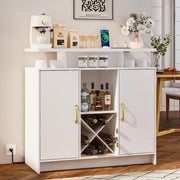 Wine Bar Cabinet with LED Light and Power Outlet