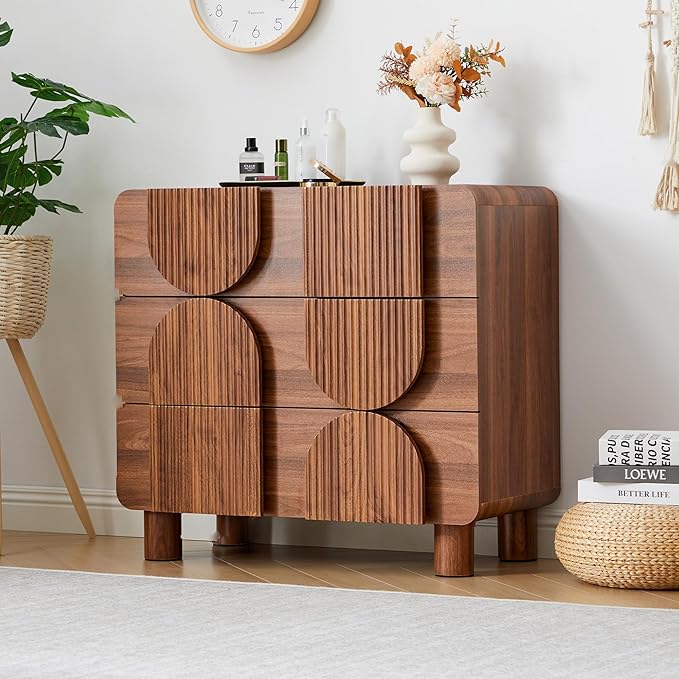 3 Drawer Dresser with Fluted Design