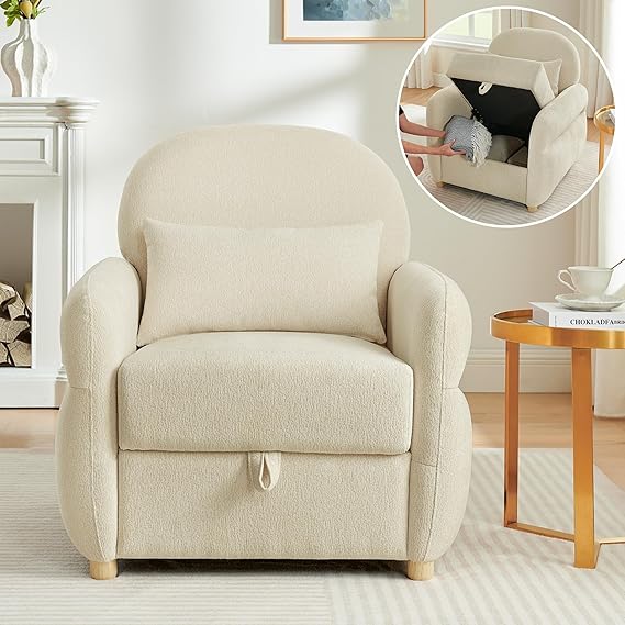 Accent Chair with Storage Ginger Yellow 33.5"