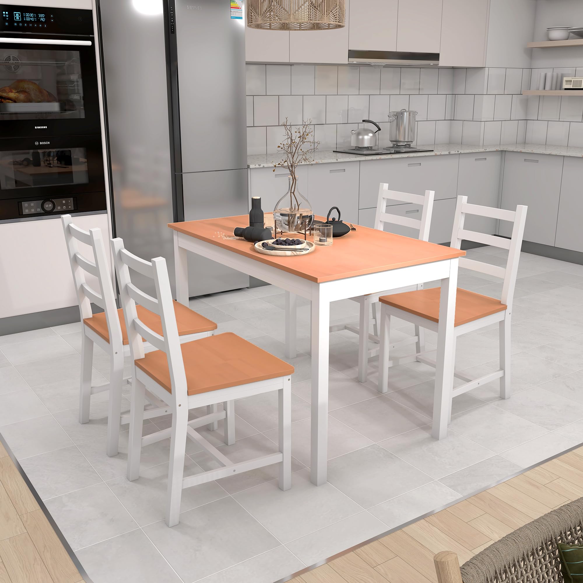 5 Piece Dining Table Set for 4 with Chairs