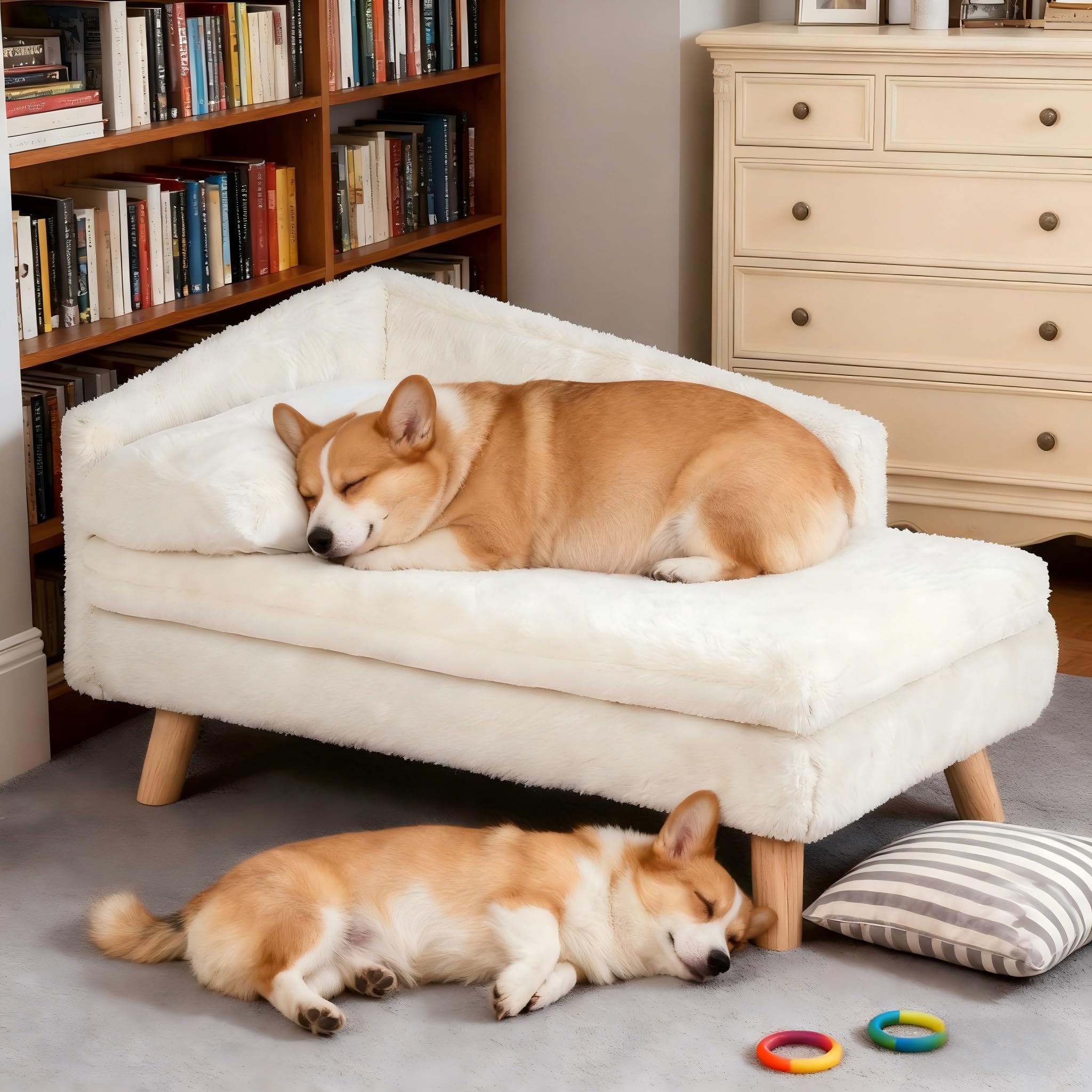 Elevated Pet Bed with Cozy Waterproof Pad