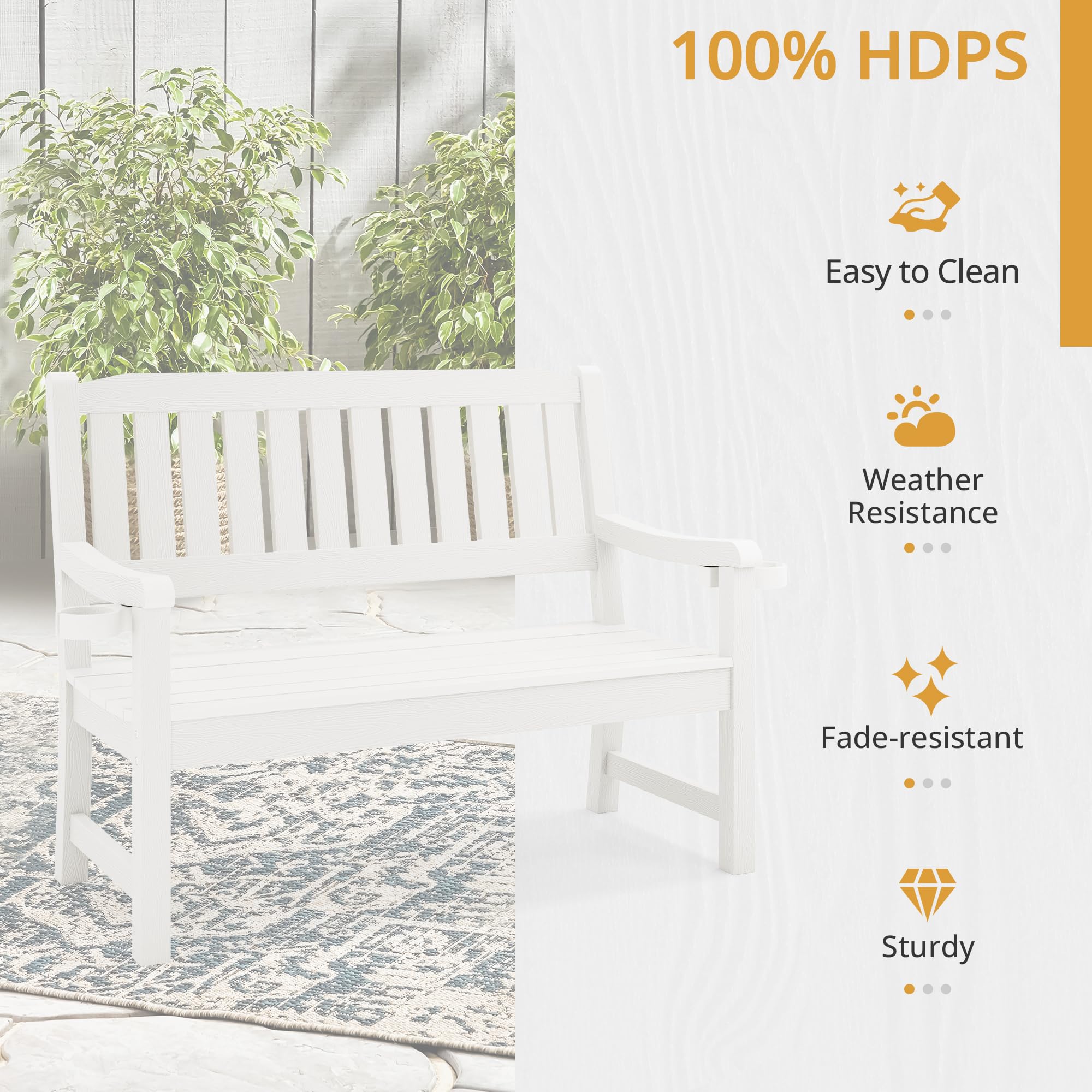 2-Person HDPS Outdoor Garden Bench