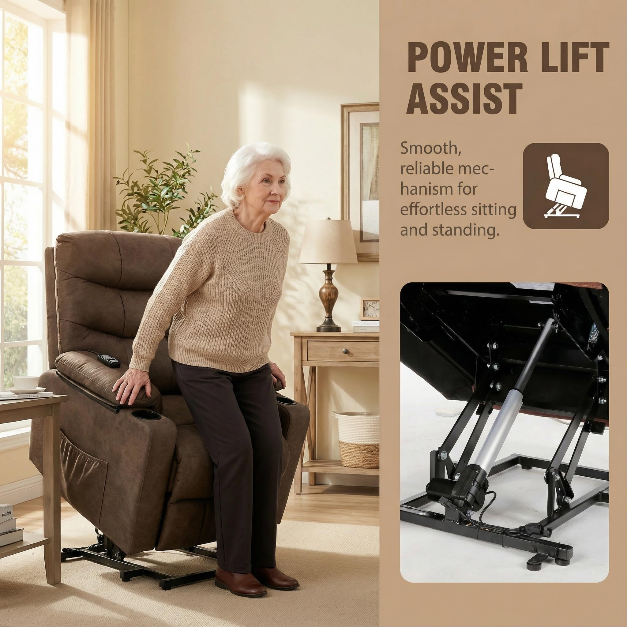 Power Lift Recliner Chair with Massage and Heat