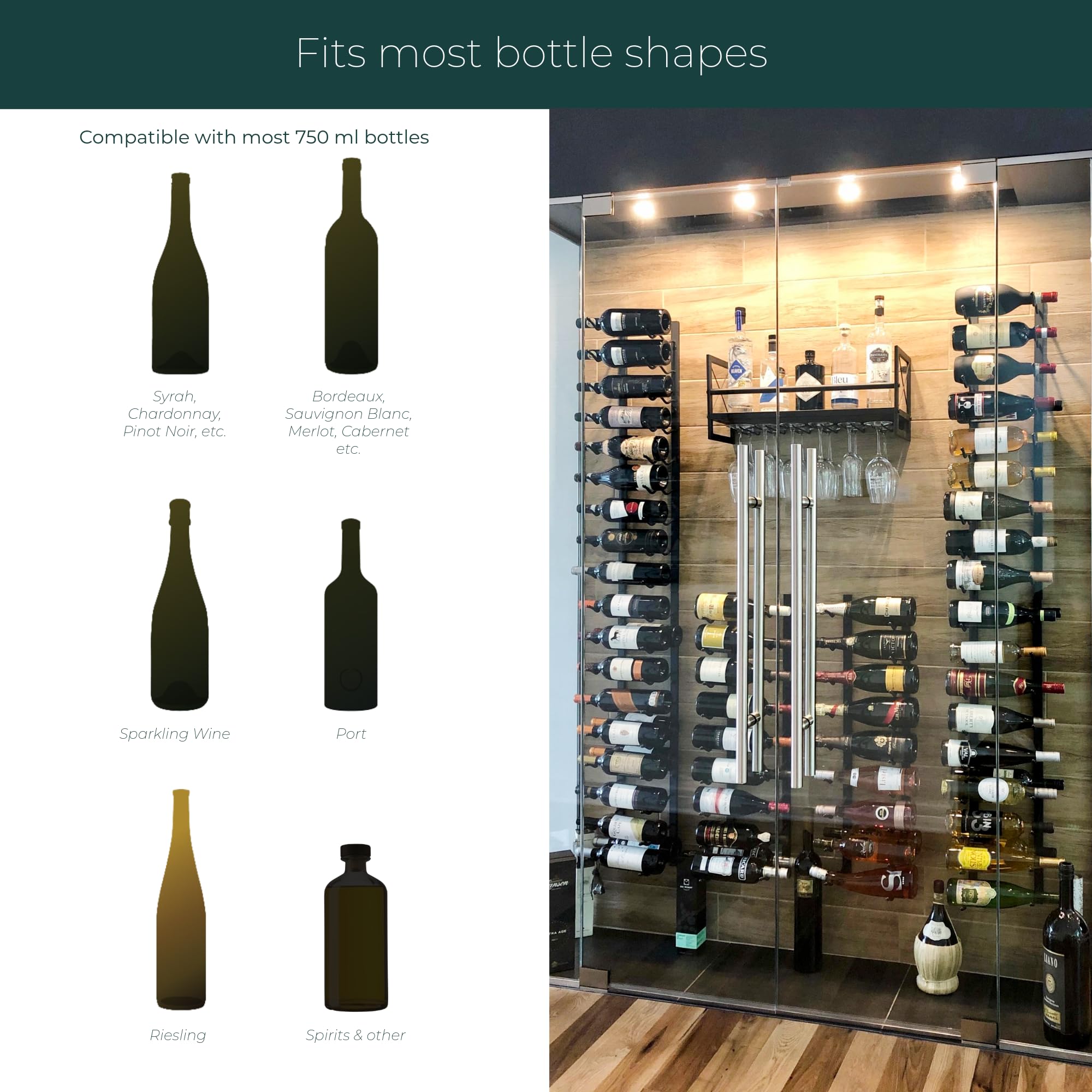 Wall Mounted Wine Rack - 6 Bottle Storage