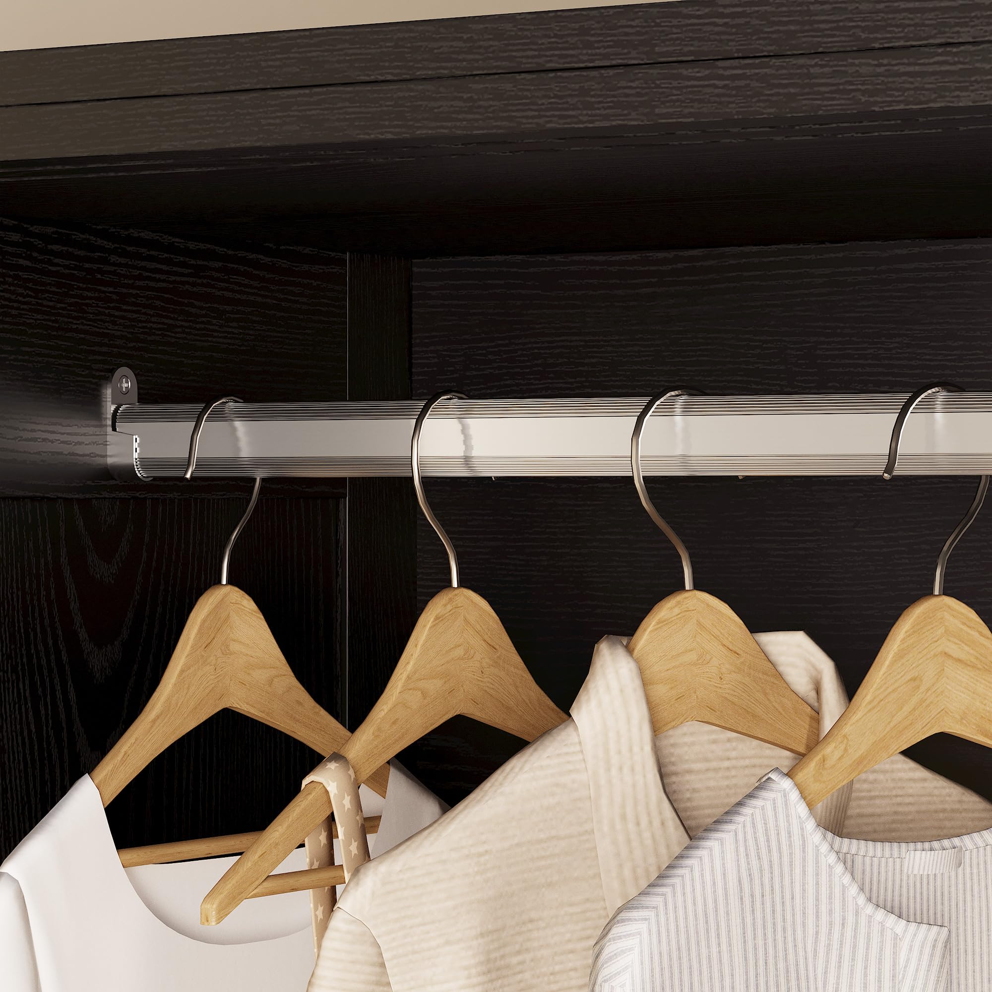 71" Armoire Wardrobe Closet with Mirror and Sliding Doors