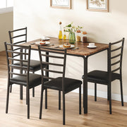 5-Piece Dining Table Set with Upholstered Chairs