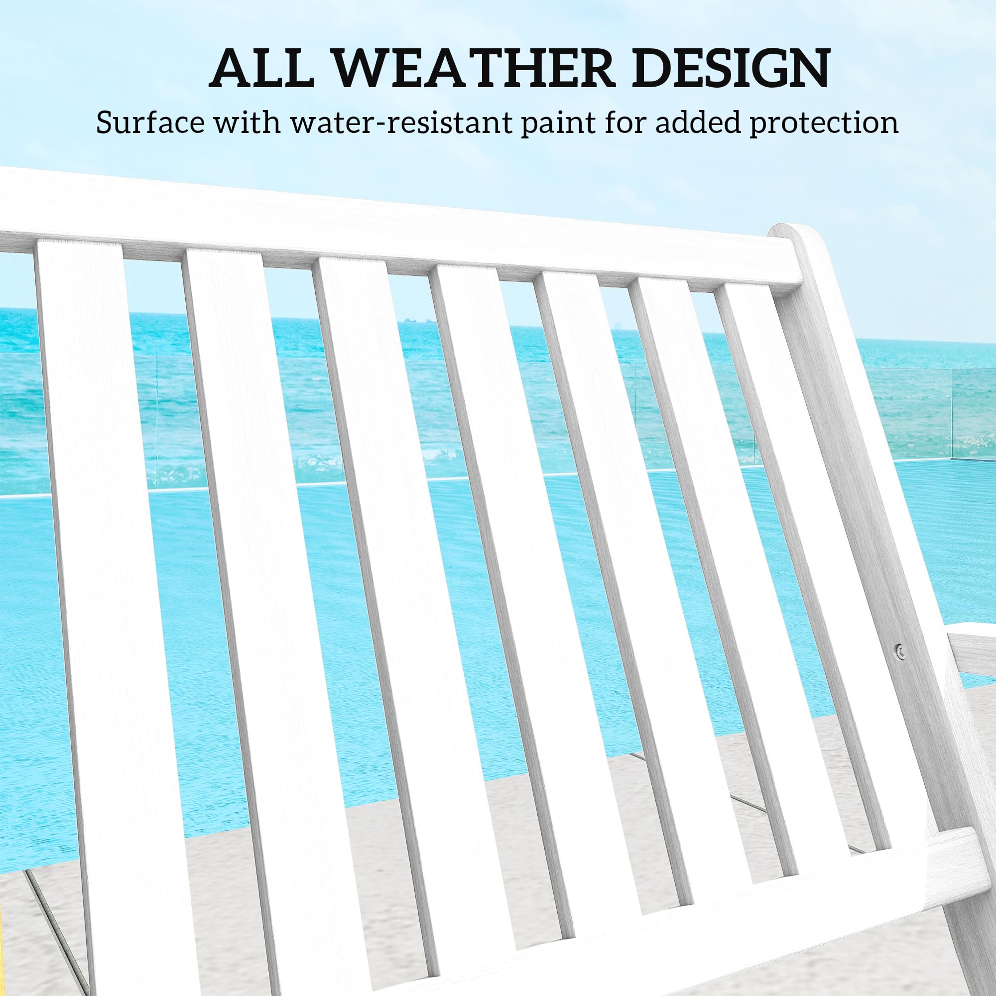 2-Person Foldable Acacia Wood Outdoor Bench