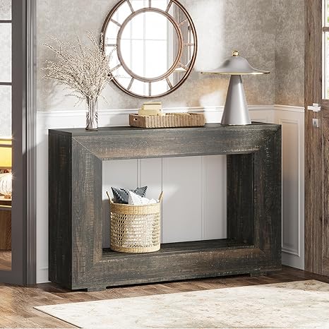 Farmhouse Console Table with Storage 47 Inches