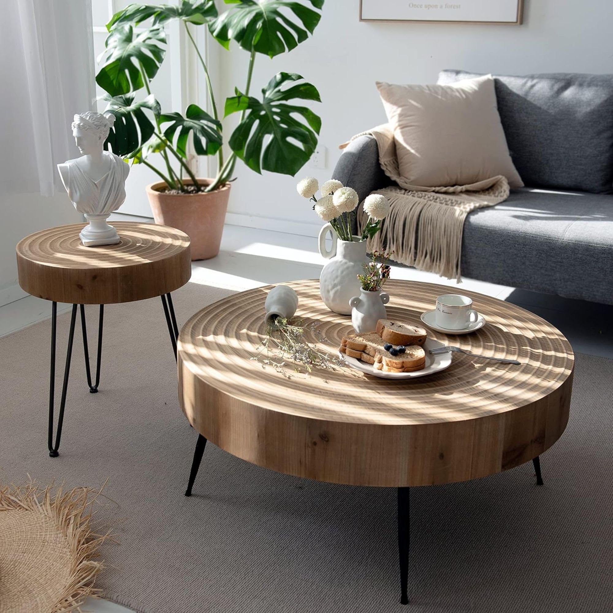 Round Nesting Coffee Table Set