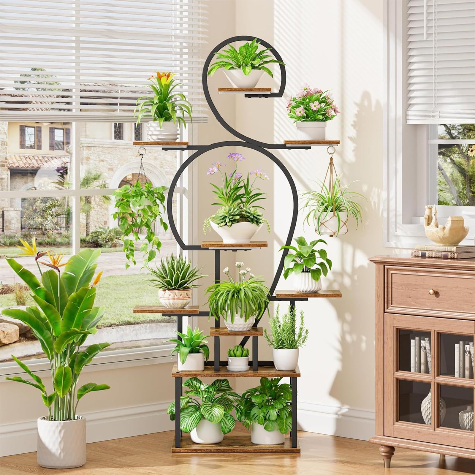 9-Tier Plant Stand with Grow Lights 64 Inch