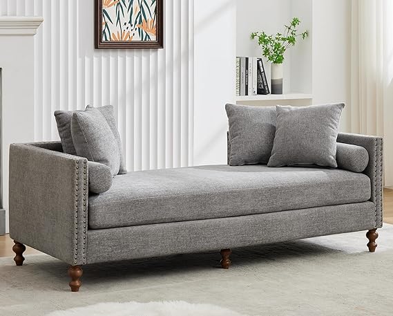 Upholstered Chaise Lounge Chair with Pillows