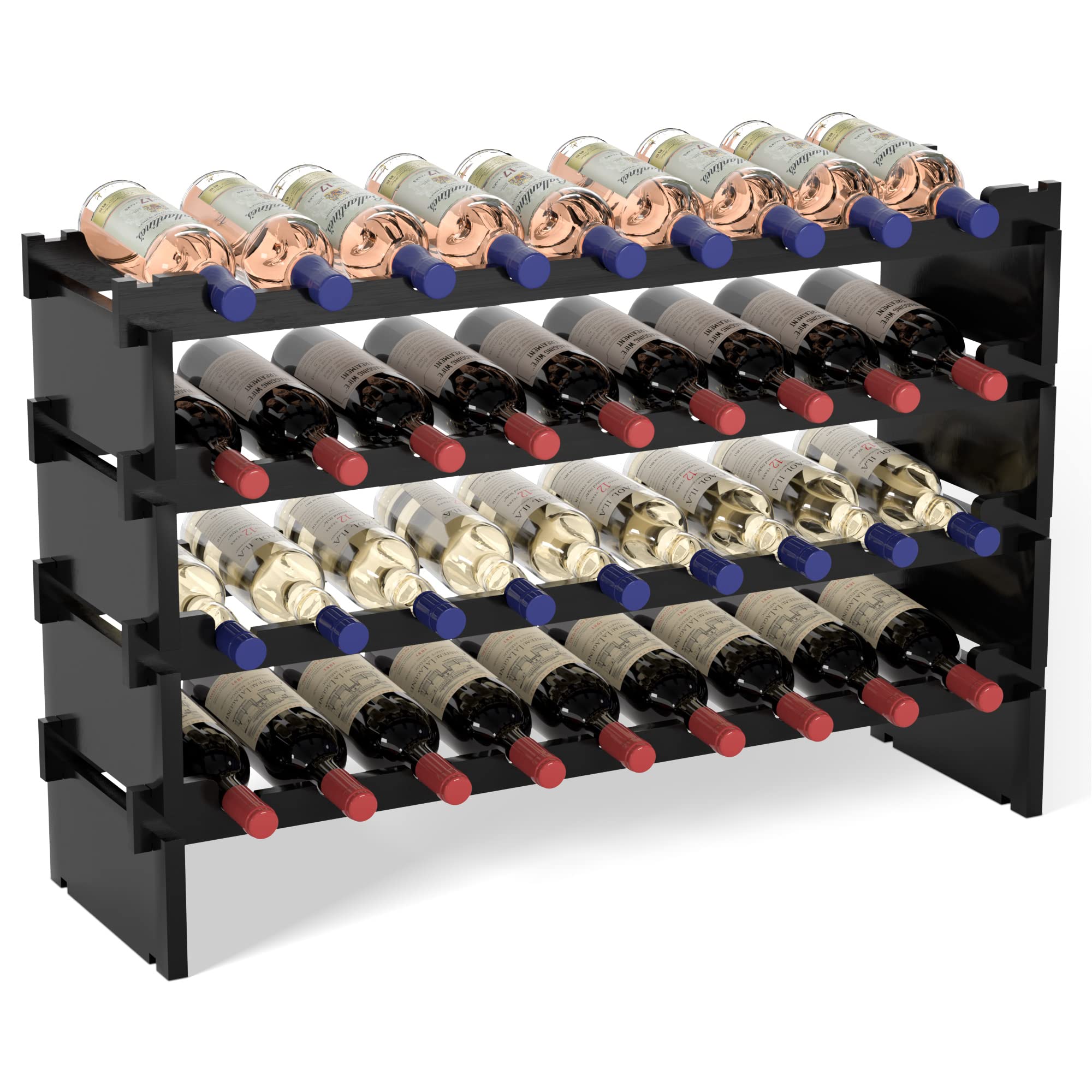 36 Bottle Bamboo Wine Rack Floor Standing