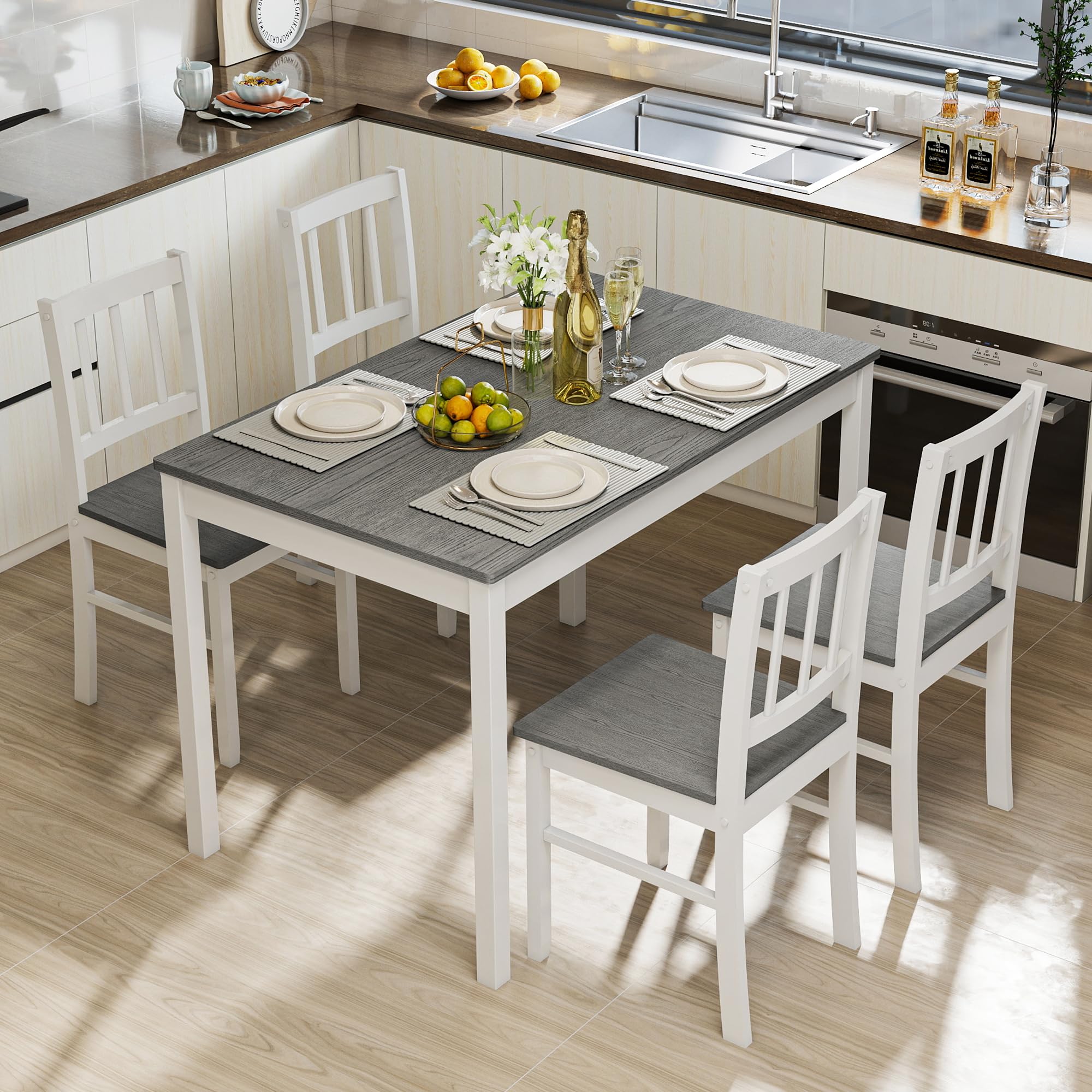 5-Piece Dining Table Set with 4 Chairs