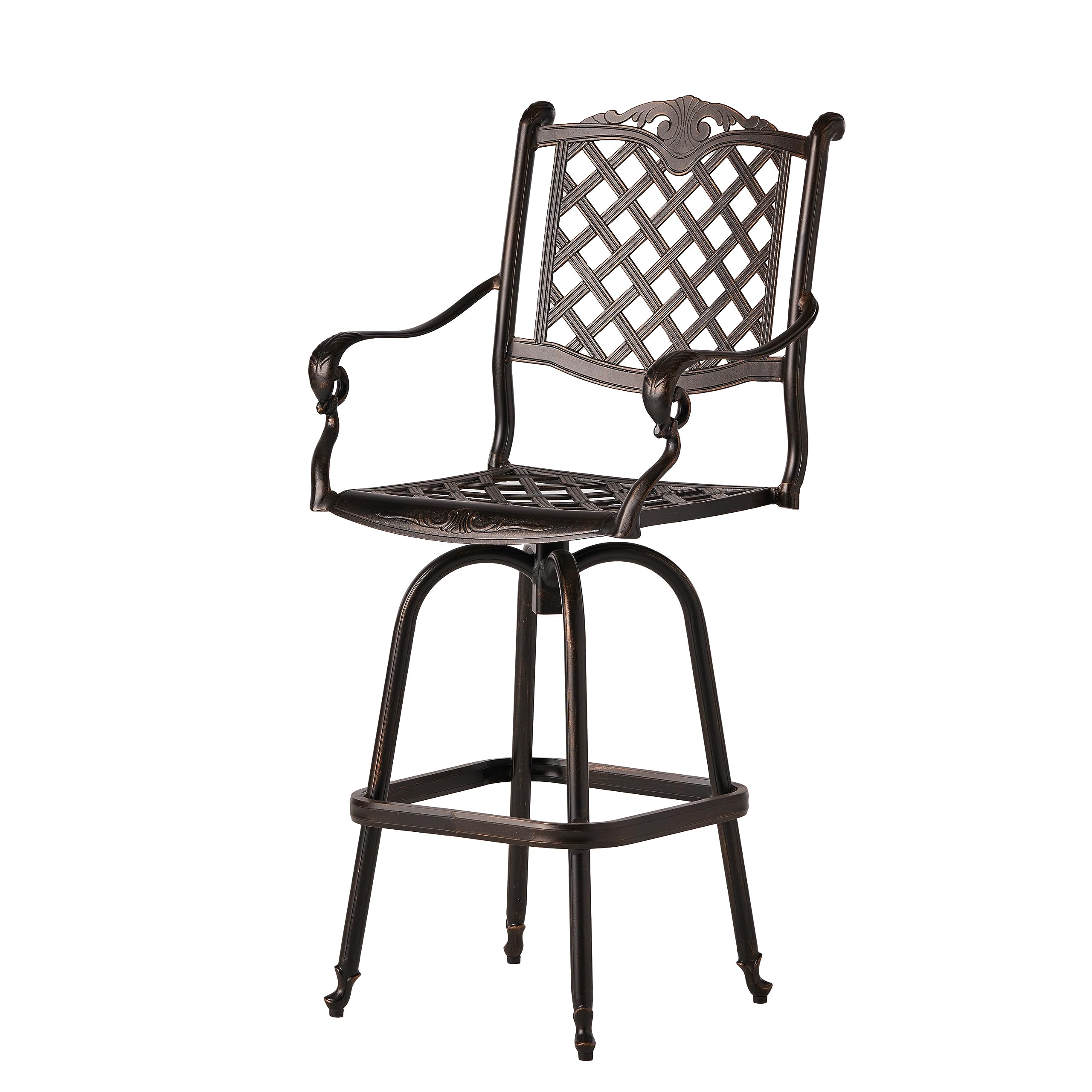 Outdoor Cast Aluminum Bar Stools Set of 2