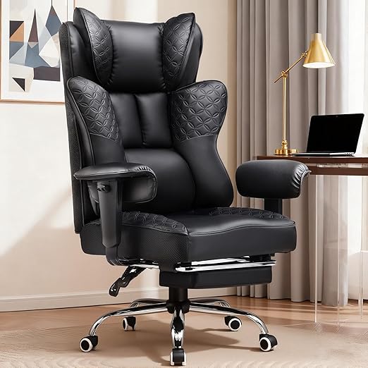 Big and Tall Office Chair 400LBS Wide Ergonomic Gaming Chair with Footrest