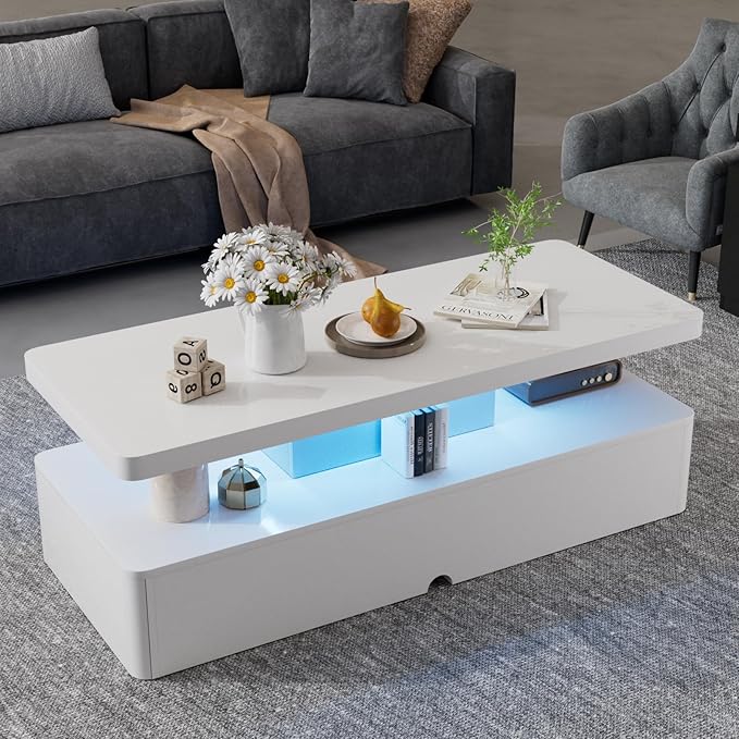 LED Coffee Table with Storage