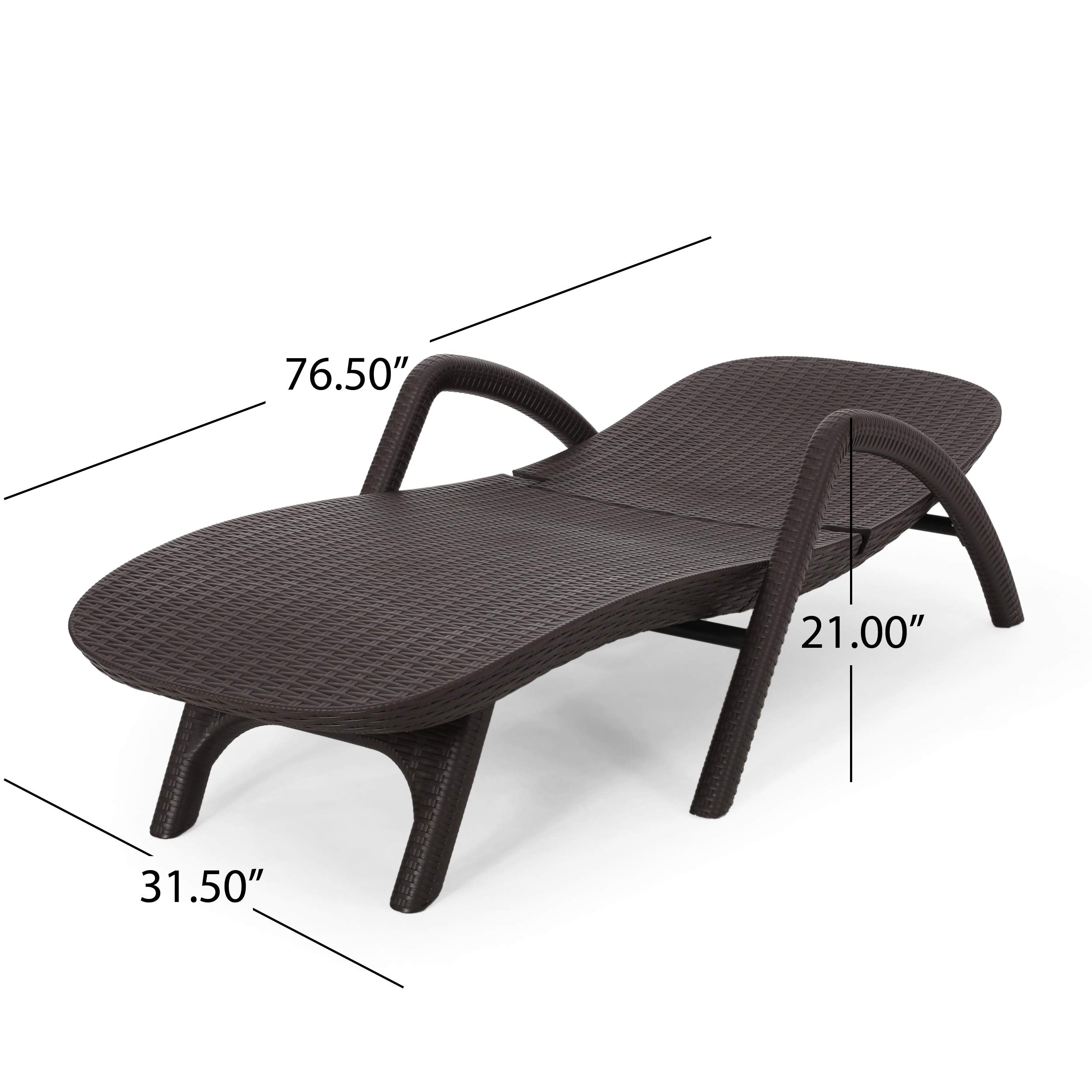 Outdoor Polypropylene Chaise Lounge Dark Brown