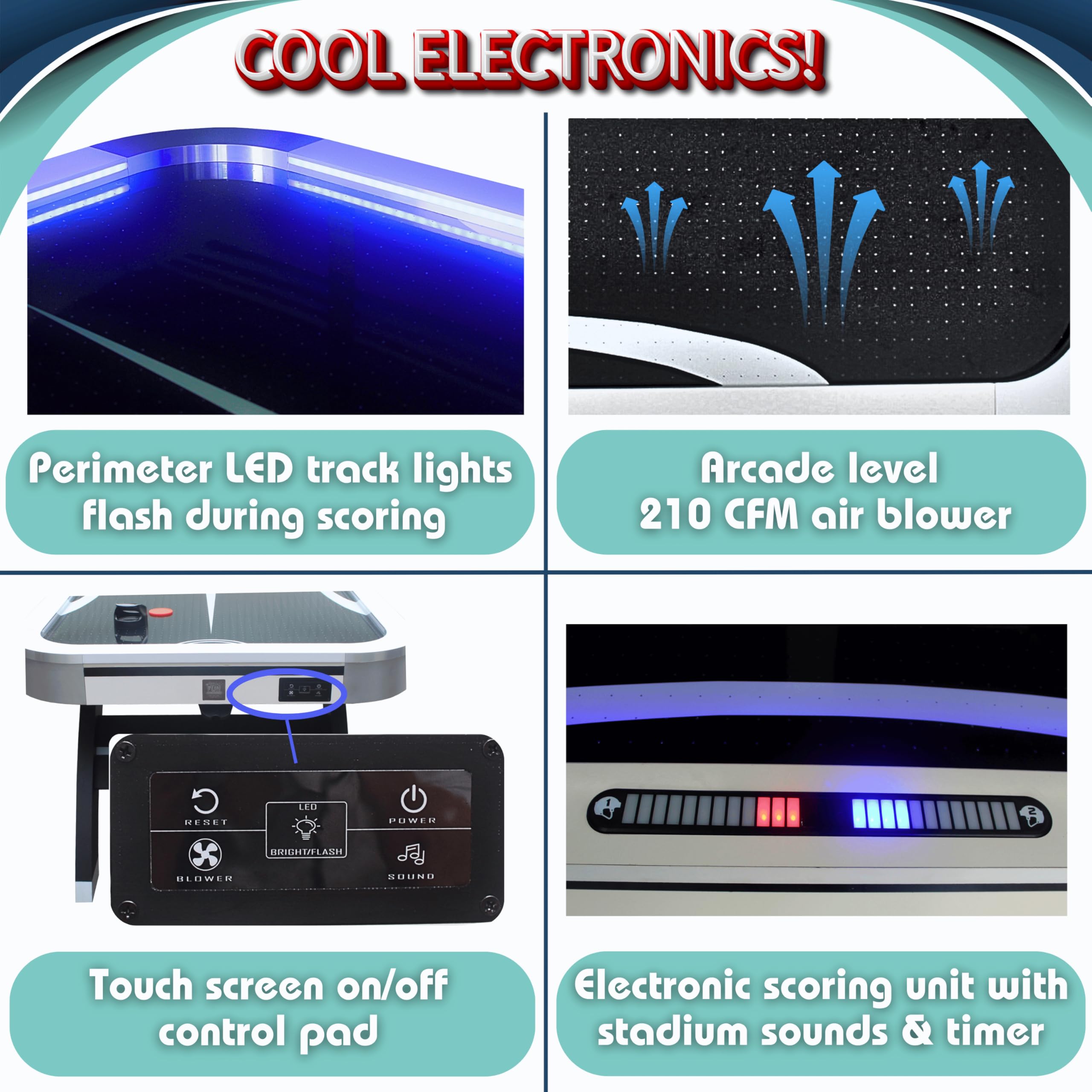 7ft Air Hockey Table with LED Lights