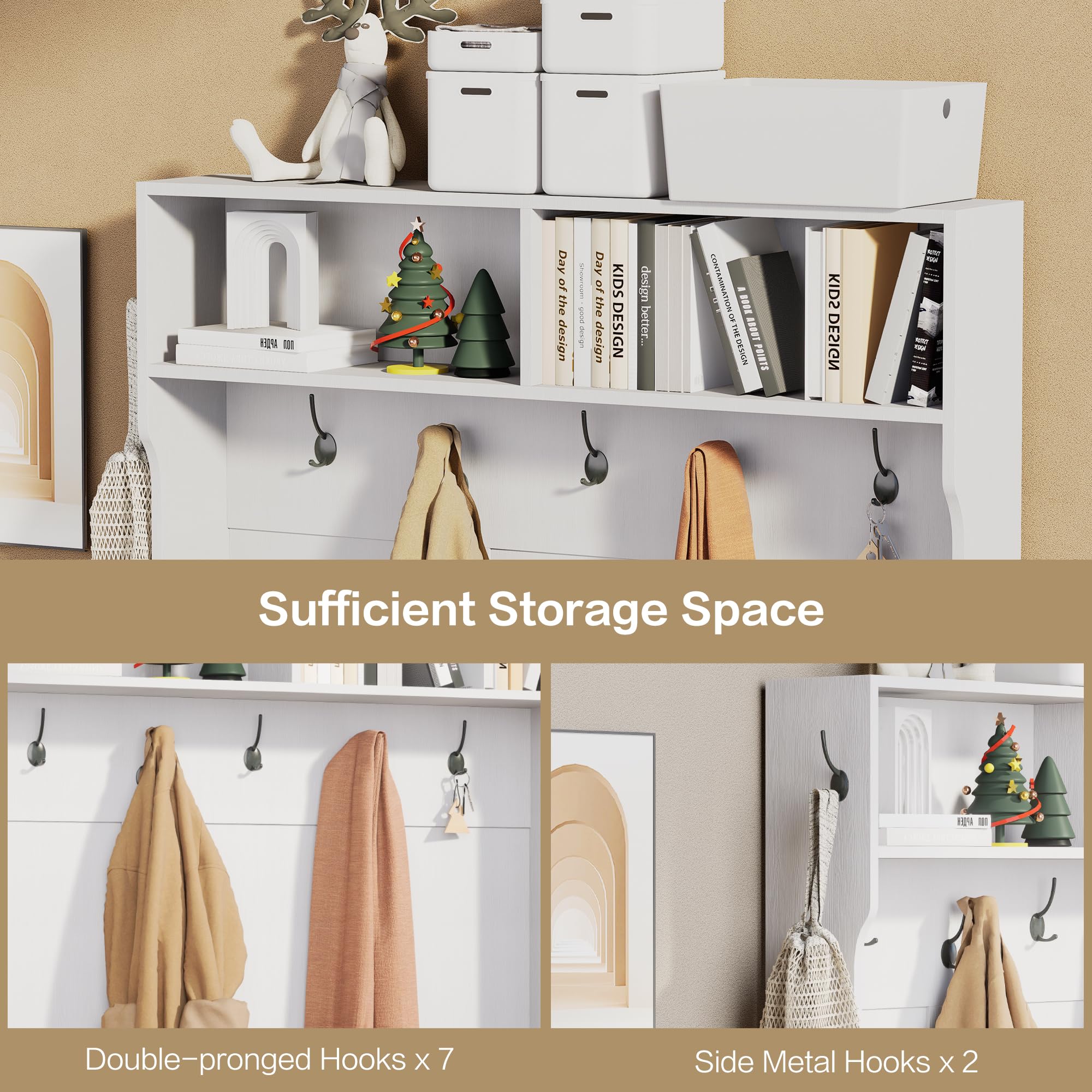 Hall Tree with Bench and Shoe Storage