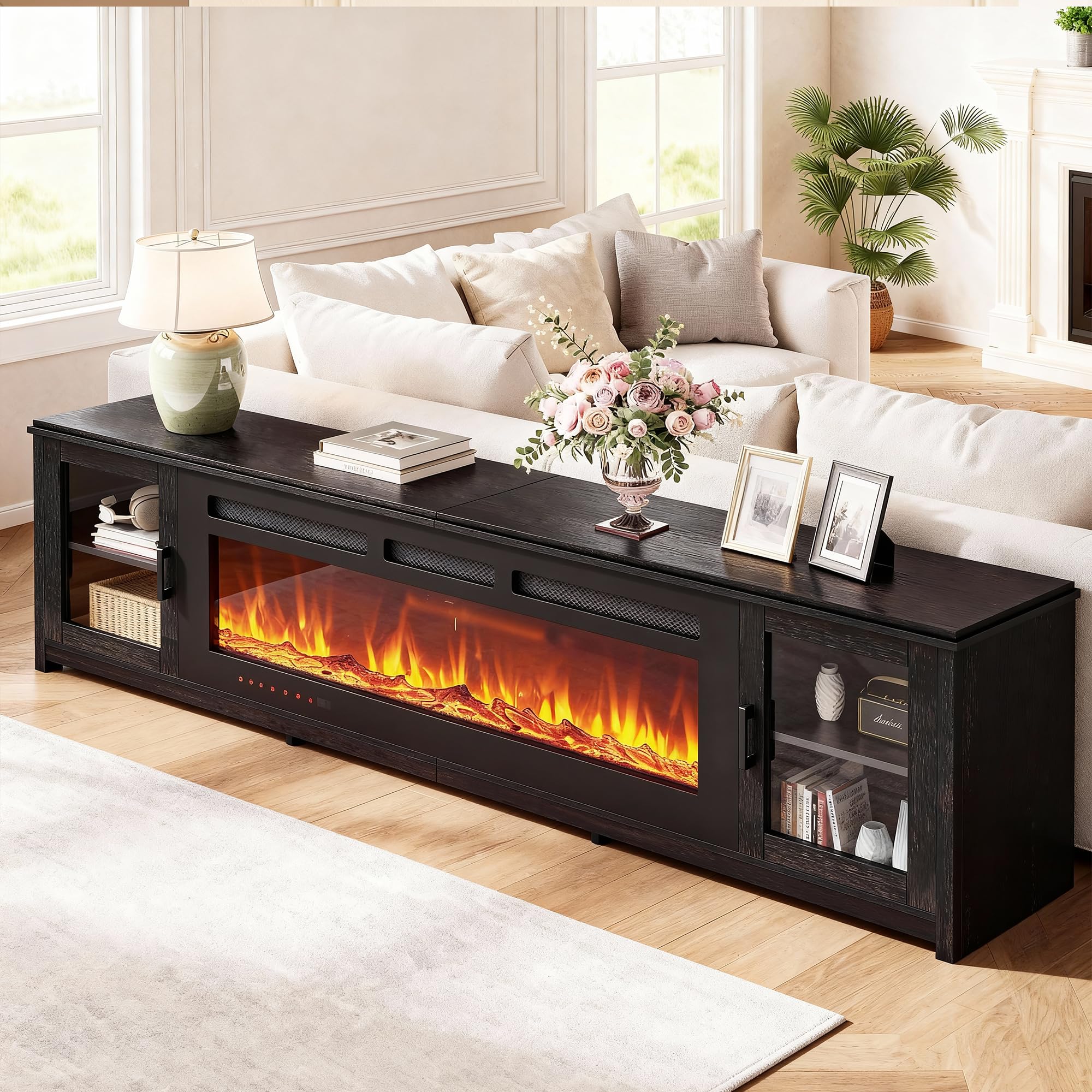 90" Electric Fireplace TV Stand with WiFi Control