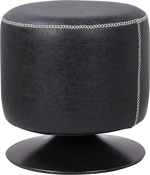 Round Swivel Ottoman with PU Leather